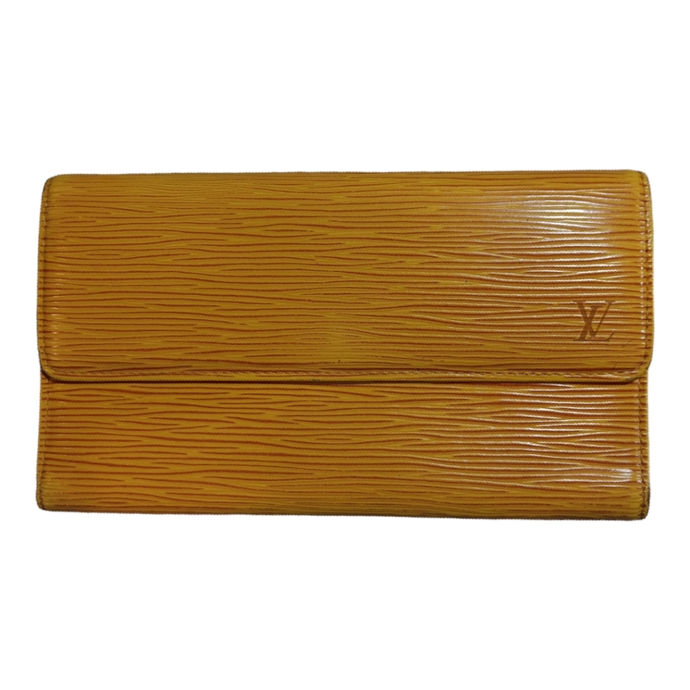 Louis Vuitton Yellow Epi Leather Fold-Over Wallet